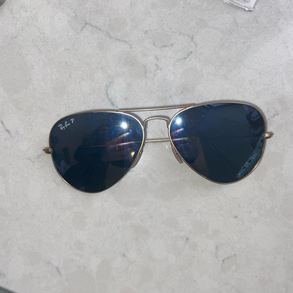Ray Ban Silver Mirrored Aviator Sunglasses